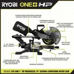 Cheapest ❤️ RYOBI ONE+ HP 18V Brushless Cordless 10 in. Sliding Compound Miter Saw Kit with 4.0 Ah HIGH PERFORMANCE Battery and Charger 😍 -Deals Power Tools Store ryobi miter saws pblms01k 40 1000