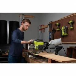 Best Sale 😍 RYOBI 15 Amp 10 in. Corded Sliding Compound Miter Saw with LED Cutline Indicator 💯 -Deals Power Tools Store ryobi miter saws tss103 d4 1000
