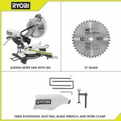 Hot Sale 🤩 RYOBI 15 Amp 12 in. Corded Sliding Compound Miter Saw with LED Cutline Indicator 🔔 19 Hot Sale 🤩 RYOBI 15 Amp 12 in. Corded Sliding Compound Miter Saw with LED Cutline Indicator 🔔 -Deals Power Tools Store ryobi miter saws tss121 de 1000