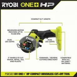 Flash Sale 🎁 RYOBI ONE+ HP 18V Brushless Cordless Compact Cut-Off Tool (Tool Only) ⌛ -Deals Power Tools Store ryobi power cutting tools psbcs02b a0 1000