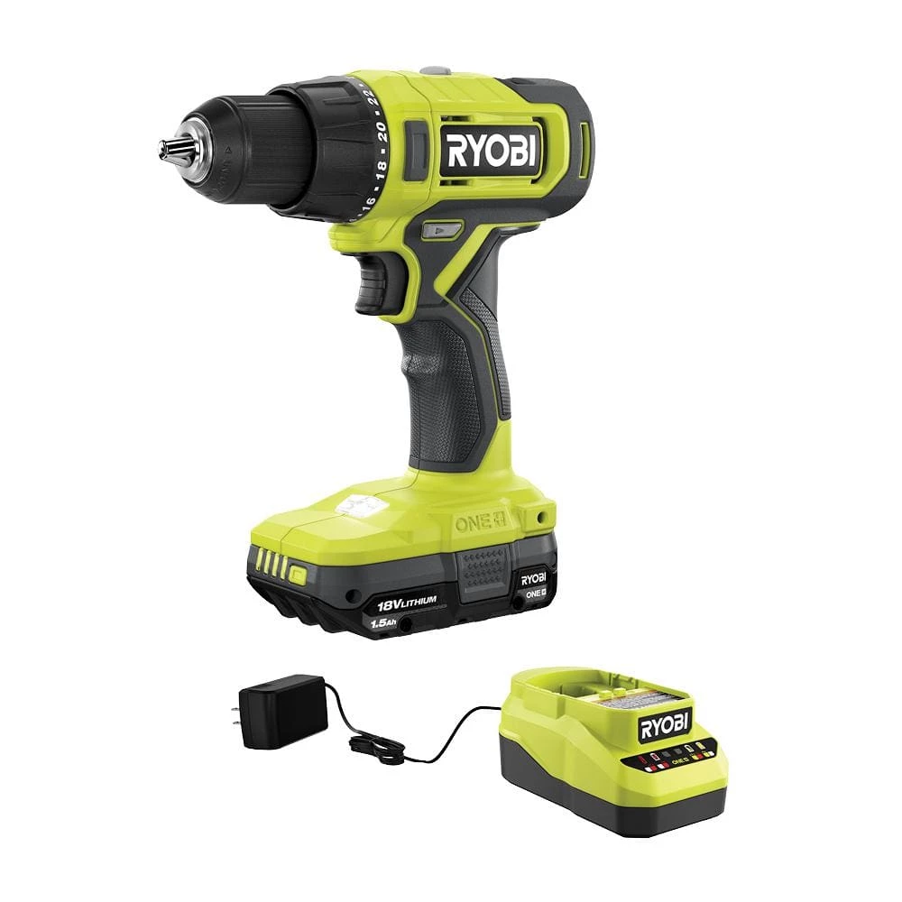 Outlet π RYOBI ONE+ 18V Cordless 1/2 in. Drill/Driver Kit with (1) 1.5 Ah Battery and Charger π€© 3 Outlet π RYOBI ONE+ 18V Cordless 1/2 in. Drill/Driver Kit with (1) 1.5 Ah Battery and Charger π€©