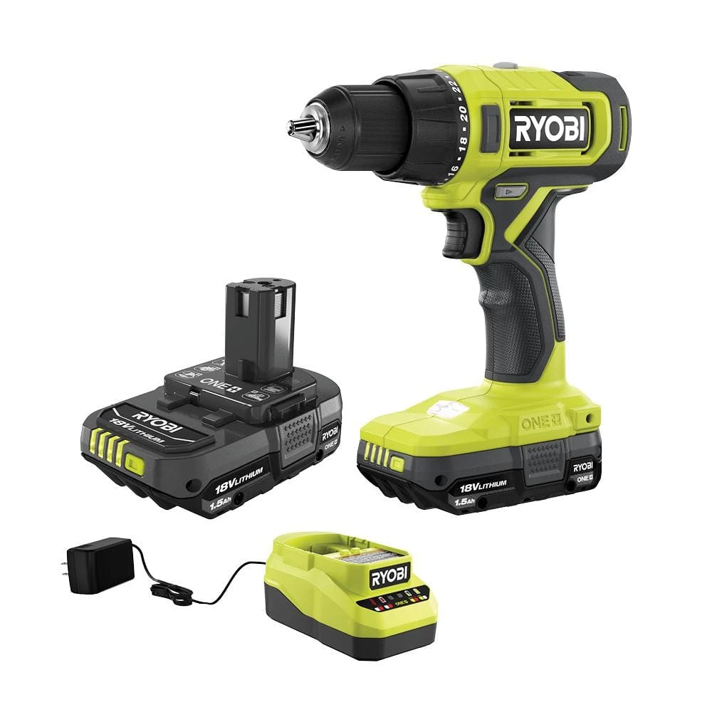 Budget 💯 RYOBI ONE+ 18V Cordless 1/2 in. Drill/Driver Kit with (2) 1.5 Ah Batteries and Charger ✨ 3 Budget 💯 RYOBI ONE+ 18V Cordless 1/2 in. Drill/Driver Kit with (2) 1.5 Ah Batteries and Charger ✨
