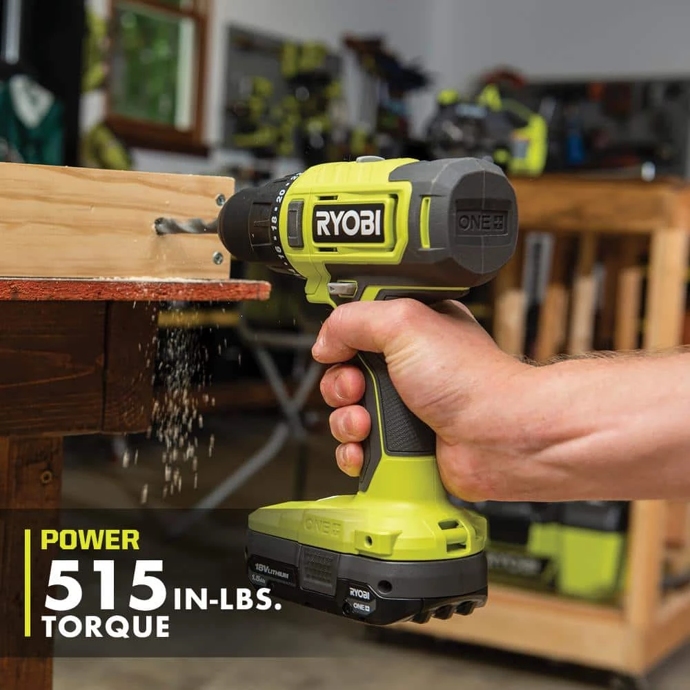 Budget 💯 RYOBI ONE+ 18V Cordless 1/2 in. Drill/Driver Kit with (2) 1.5 Ah Batteries and Charger ✨ 6 Budget 💯 RYOBI ONE+ 18V Cordless 1/2 in. Drill/Driver Kit with (2) 1.5 Ah Batteries and Charger ✨ - Image 4