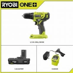 Coupon 💯 RYOBI ONE+ 18V Cordless 3/8 in. Drill/Driver Kit with 1.5 Ah Battery and Charger 🎁 -Deals Power Tools Store ryobi power drills pdd209k e1 1000