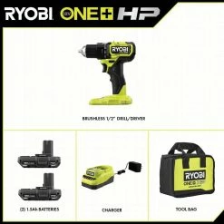 Best Pirce 🥰 RYOBI ONE+ HP 18V Brushless Cordless Compact 1/2 in. Drill/Driver Kit with (2) 1.5 Ah Batteries, Charger and Bag ⭐ 15 Best Pirce 🥰 RYOBI ONE+ HP 18V Brushless Cordless Compact 1/2 in. Drill/Driver Kit with (2) 1.5 Ah Batteries, Charger and Bag ⭐ -Deals Power Tools Store ryobi power drills psbdd01k e1 1000