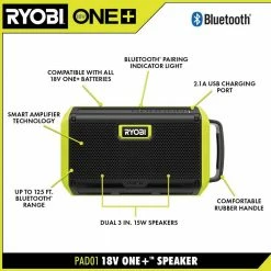Flash Sale 🎁 RYOBI ONE+ 18V Cordless 3-Tool Combo Kit with Speaker, LED Worklight, and Hybrid Fan (Tools Only) 🤩 -Deals Power Tools Store ryobi power tool combo kits p721 pcl811b pad01b 40 1000