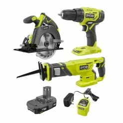 Budget ❤️ RYOBI ONE+ 18V Lithium-Ion Cordless Combo Kit (3-Tool) with (1) 1.5 Ah Battery and Charger 🎉