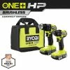 Brand new 😀 RYOBI ONE+ HP 18V Brushless Cordless Compact 1/2 in. Drill and Impact Driver Kit with (2) 1.5 Ah Batteries, Charger and Bag 💯 -Deals Power Tools Store ryobi power tool combo kits psbck01k 64 1000