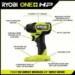 Buy ⭐ RYOBI ONE+ HP 18V Brushless Cordless Compact 1/2 in. Drill/Driver, Impact Driver, Cut-Off Tool, (2) Batteries, Charger, Bag ❤️ -Deals Power Tools Store ryobi power tool combo kits psbck01k psbcs02b a0 1000