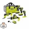 Best Sale 🌟 RYOBI ONE+ HP 18V Brushless Cordless 5-Tool Combo Kit with (2) 1.5 Ah Batteries, Charger, and Bag 🤩 -Deals Power Tools Store ryobi power tool combo kits psbck05k2 64 1000